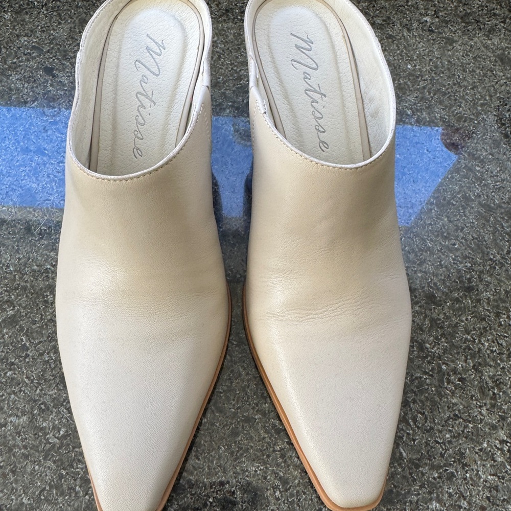 Matisse Cream Block Heel Mules - Picture 2 of 4